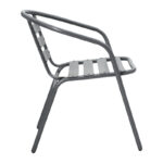 Tραπεζαρία Watson-Tade  σετ 3τεμ μέταλλο ανθρακί-γυαλί Φ60x70εκ