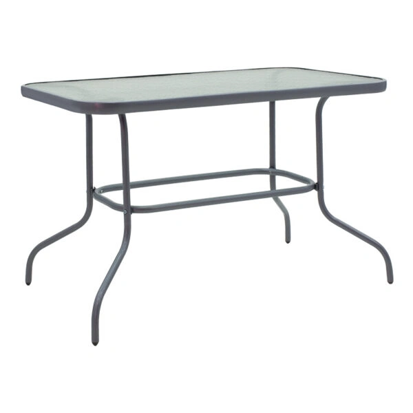 Τραπεζαρία Valor-Lindaria  σετ 5τεμ μέταλλο ανθρακί-γυαλί-pe rattan σε φυσική απόχρωση 110x60x70εκ