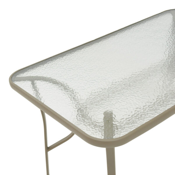 Τραπεζαρία Lindaria-Ensure  5τεμ μέταλλο-γυαλί σε σαμπανιζέ απόχρωση 140x80x70εκ