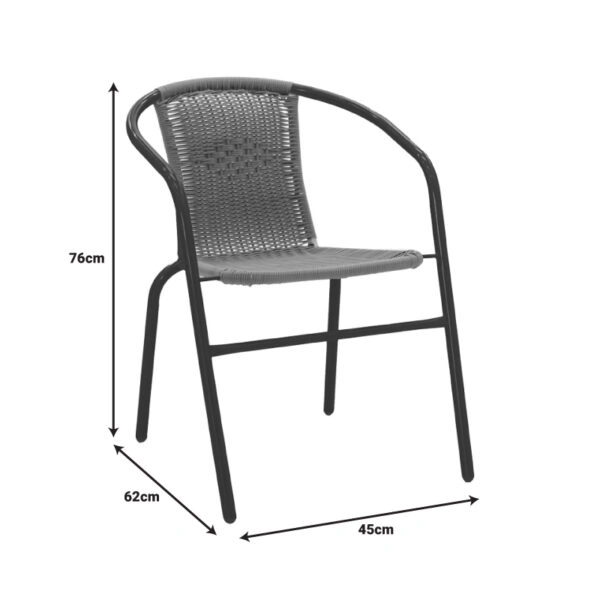 Τραπεζαρία Obbi-Ensure 5τεμ μέταλλο-γυαλί σε μαύρη απόχρωση 140x80x70εκ