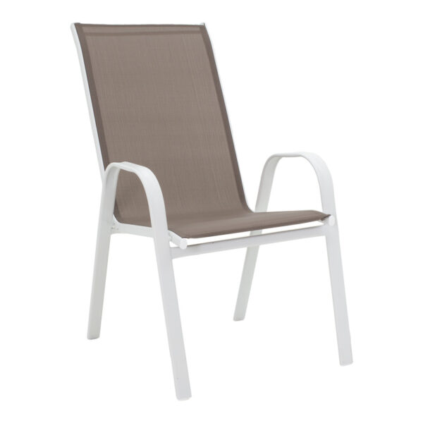 Τραπεζαρία Calan-Ensure 5τεμ μέταλλο-γυαλί σε λευκή απόχρωση 120x70x70εκ