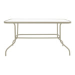 Τραπεζαρία Tade-Valor  5τεμ μέταλλο-γυαλί σε σαμπανιζέ απόχρωση 110x60x70εκ