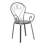 Τραπεζαρία Vergo-Monasty  σετ 3τεμ μέταλλο σε μαύρη απόχρωση