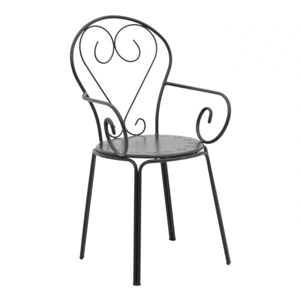 Τραπεζαρία Vergo-Monasty  σετ 3τεμ μέταλλο σε μαύρη απόχρωση