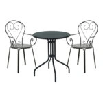 Τραπεζαρία Vergo-Monasty  σετ 3τεμ μέταλλο σε μαύρη απόχρωση