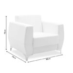 Πολυθρόνα Dermis  inox-τεχνόδερμα μαύρο 88x75x75εκ