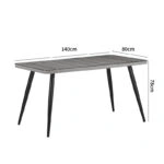 Τραπέζι Naoki  γυάλινο- pe rattan σε φυσική απόχρωση με μαυρα πόδια 140x80x78εκ