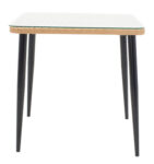 Τραπεζαρία Naoki σετ 3 τεμ  μέταλλο μαύρο-pe φυσικό-γυαλί 80x80x78εκ