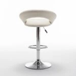 Σκαμπό Bar  FETT Με Πλάτη Πτυσσόμενο Μπεζ PU/Μέταλλο 54x49x81-103cm