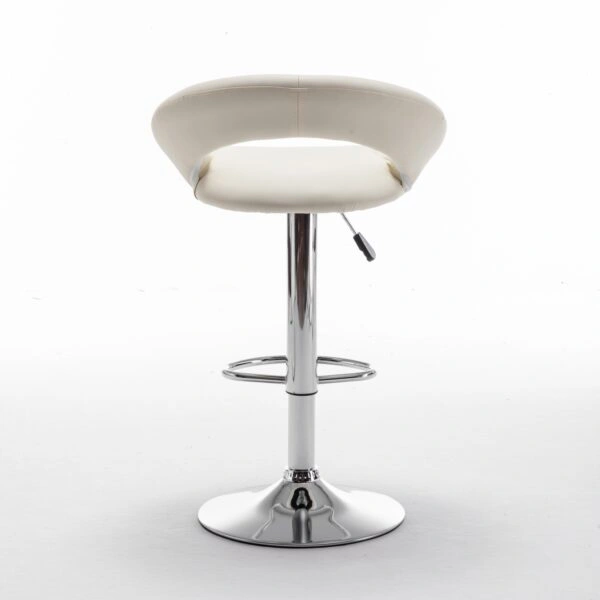 Σκαμπό Bar  FETT Με Πλάτη Πτυσσόμενο Μπεζ PU/Μέταλλο 54x49x81-103cm