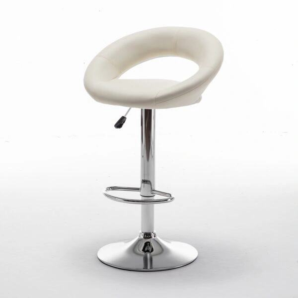 Σκαμπό Bar  FETT Με Πλάτη Πτυσσόμενο Μπεζ PU/Μέταλλο 54x49x81-103cm