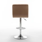 Σκαμπό Bar  DIN Με Πλάτη Πτυσσόμενο Cappuccino PVC/Μέταλλο 44x50x92-113cm