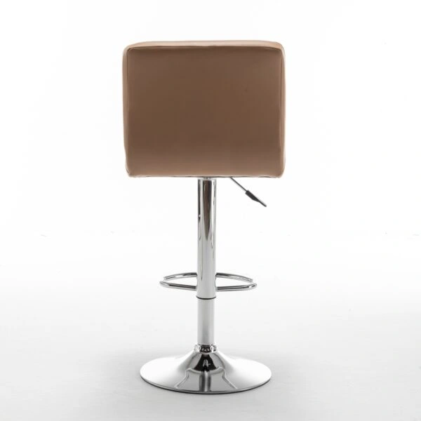 Σκαμπό Bar  DIN Με Πλάτη Πτυσσόμενο Cappuccino PVC/Μέταλλο 44x50x92-113cm