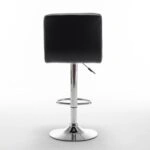 Σκαμπό Bar  DIN Με Πλάτη Πτυσσόμενο Μαύρο PVC/Μέταλλο 44x50x92-113cm