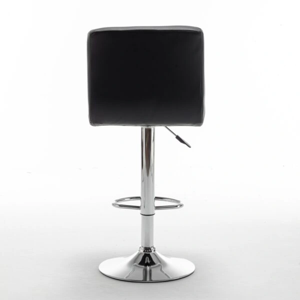 Σκαμπό Bar  DIN Με Πλάτη Πτυσσόμενο Μαύρο PVC/Μέταλλο 44x50x92-113cm