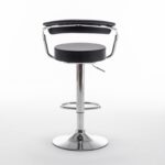 Σκαμπό Bar PELI Με Πλάτη Πτυσσόμενο Μαύρο PU/Μέταλλο 51x50x83-105cm