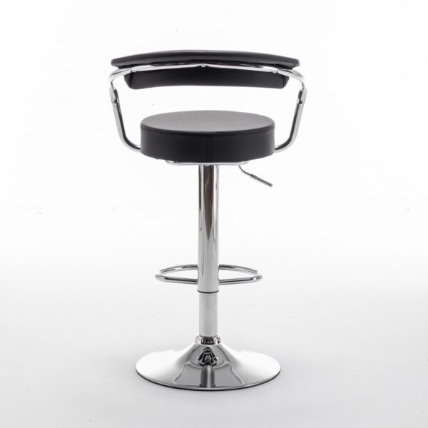 Σκαμπό Bar PELI Με Πλάτη Πτυσσόμενο Μαύρο PU/Μέταλλο 51x50x83-105cm