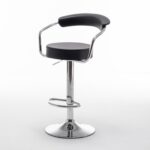 Σκαμπό Bar PELI Με Πλάτη Πτυσσόμενο Μαύρο PU/Μέταλλο 51x50x83-105cm