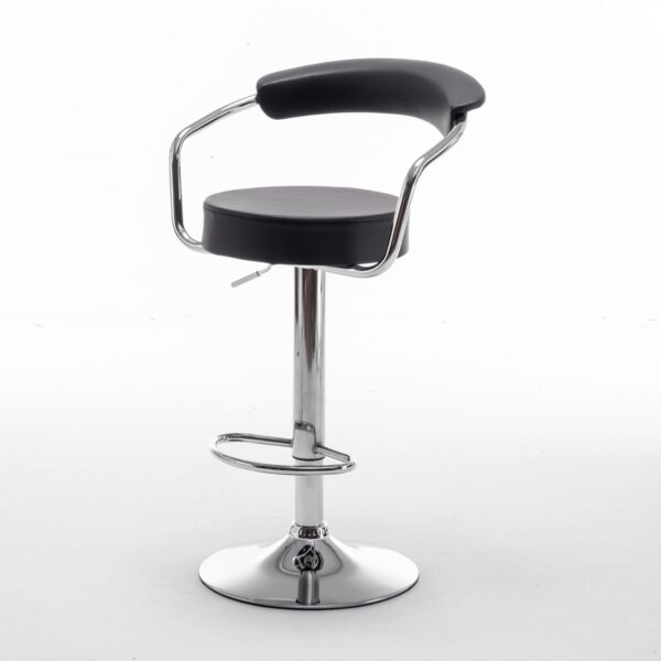 Σκαμπό Bar PELI Με Πλάτη Πτυσσόμενο Μαύρο PU/Μέταλλο 51x50x83-105cm