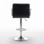 Σκαμπό Bar  RANCOR Με Πλάτη Πτυσσόμενο Μαύρο PVC/Μέταλλο 51x50x83-105cm