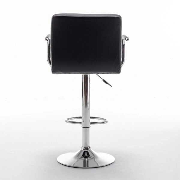 Σκαμπό Bar  RANCOR Με Πλάτη Πτυσσόμενο Μαύρο PVC/Μέταλλο 51x50x83-105cm