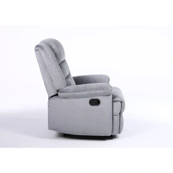 Πολυθρόνα Ανακλινόμενη ArteLibre CARINAE Γκρι Βελούδο 93x90x100cm