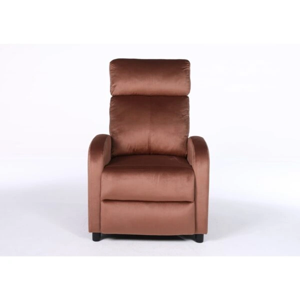 Πολυθρόνα Ανακλινόμενη ArteLibre TUREIS Καφέ Βελούδο 68x86x99cm