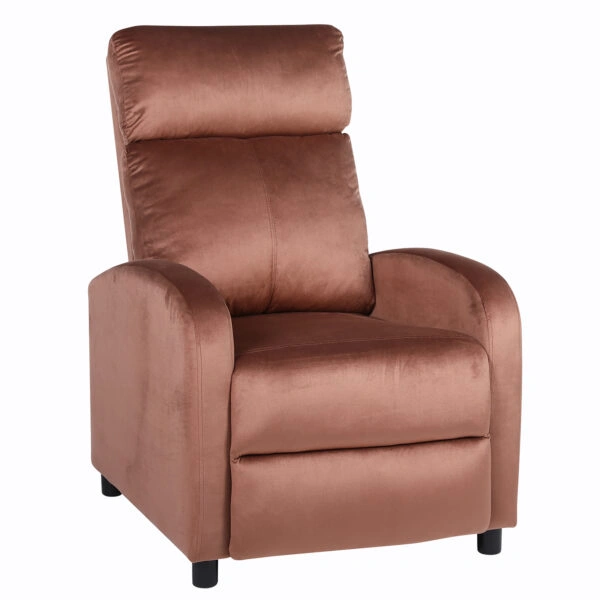 Πολυθρόνα Ανακλινόμενη ArteLibre TUREIS Καφέ Βελούδο 68x86x99cm