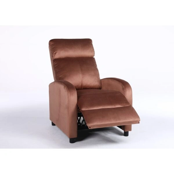 Πολυθρόνα Ανακλινόμενη ArteLibre TUREIS Καφέ Βελούδο 68x86x99cm