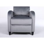 Πολυθρόνα Ανακλινόμενη ArteLibre ATRIA Γκρι Βελούδο 67.5x90x104cm