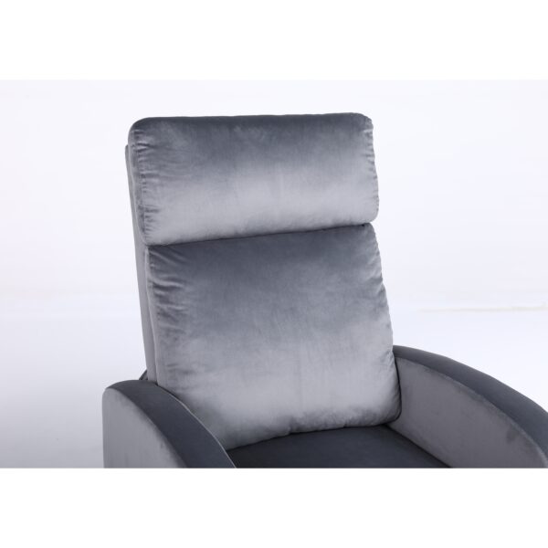 Πολυθρόνα Ανακλινόμενη ArteLibre ATRIA Γκρι Βελούδο 67.5x90x104cm