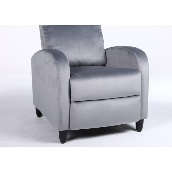 Πολυθρόνα Ανακλινόμενη ArteLibre ATRIA Γκρι Βελούδο 67.5x90x104cm