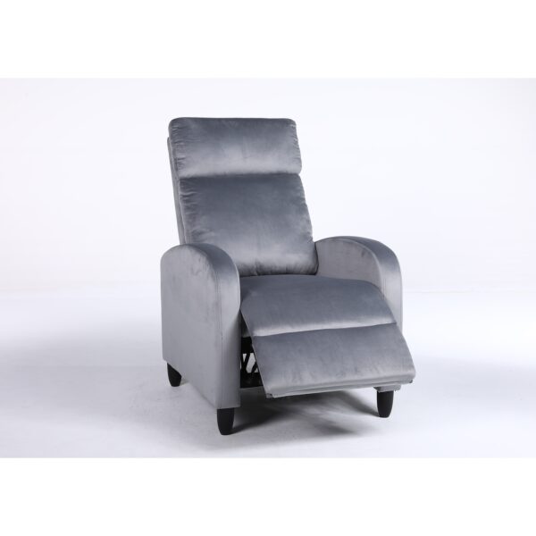 Πολυθρόνα Ανακλινόμενη ArteLibre ATRIA Γκρι Βελούδο 67.5x90x104cm