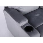 Πολυθρόνα Ανακλινόμενη ArteLibre RANA Γκρι Βελούδο 80x95x103cm