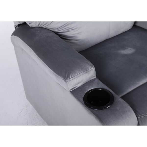 Πολυθρόνα Ανακλινόμενη ArteLibre RANA Γκρι Βελούδο 80x95x103cm