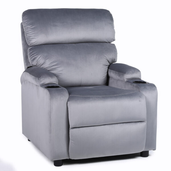 Πολυθρόνα Ανακλινόμενη ArteLibre RANA Γκρι Βελούδο 80x95x103cm