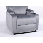 Πολυθρόνα Ανακλινόμενη ArteLibre RANA Γκρι Βελούδο 80x95x103cm