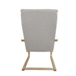 Πολυθρόνα ArteLibre NORDVIK Μπεζ/Φυσικό Ύφασμα/Ξύλο 60x71x105cm