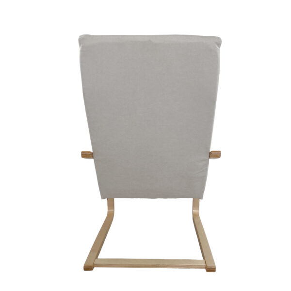 Πολυθρόνα ArteLibre NORDVIK Μπεζ/Φυσικό Ύφασμα/Ξύλο 60x71x105cm