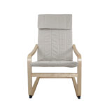 Πολυθρόνα ArteLibre NORDVIK Μπεζ/Φυσικό Ύφασμα/Ξύλο 60x71x105cm