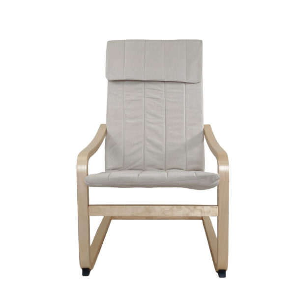 Πολυθρόνα ArteLibre NORDVIK Μπεζ/Φυσικό Ύφασμα/Ξύλο 60x71x105cm