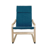 Πολυθρόνα ArteLibre NORDVIK Μπλε/Φυσικό Ύφασμα/Ξύλο 60x71x105cm