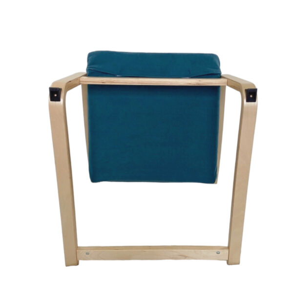 Πολυθρόνα ArteLibre NORDVIK Μπλε/Φυσικό Ύφασμα/Ξύλο 60x71x105cm