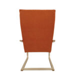 Πολυθρόνα ArteLibre NORDVIK Πορτοκαλί/Φυσικό Ύφασμα/Ξύλο 60x71x105cm