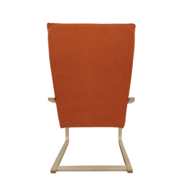Πολυθρόνα ArteLibre NORDVIK Πορτοκαλί/Φυσικό Ύφασμα/Ξύλο 60x71x105cm