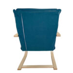 Πολυθρόνα ArteLibre VESNA Μπλε/Φυσικό Ύφασμα/Ξύλο 67x78x92cm