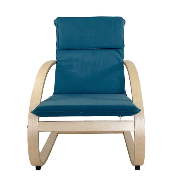 Πολυθρόνα ArteLibre VESNA Μπλε/Φυσικό Ύφασμα/Ξύλο 67x78x92cm