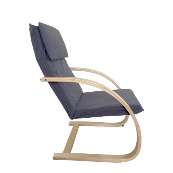 Πολυθρόνα ArteLibre VESNA Γκρι/Φυσικό Ύφασμα/Ξύλο 67x78x92cm