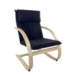 Πολυθρόνα ArteLibre VESNA Μαύρο/Φυσικό Ύφασμα/Ξύλο 67x78x92cm