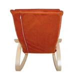 Πολυθρόνα Κουνιστή ArteLibre LUNDRA Πορτοκαλί/Φυσικό Ύφασμα/Ξύλο 67x127x91cm